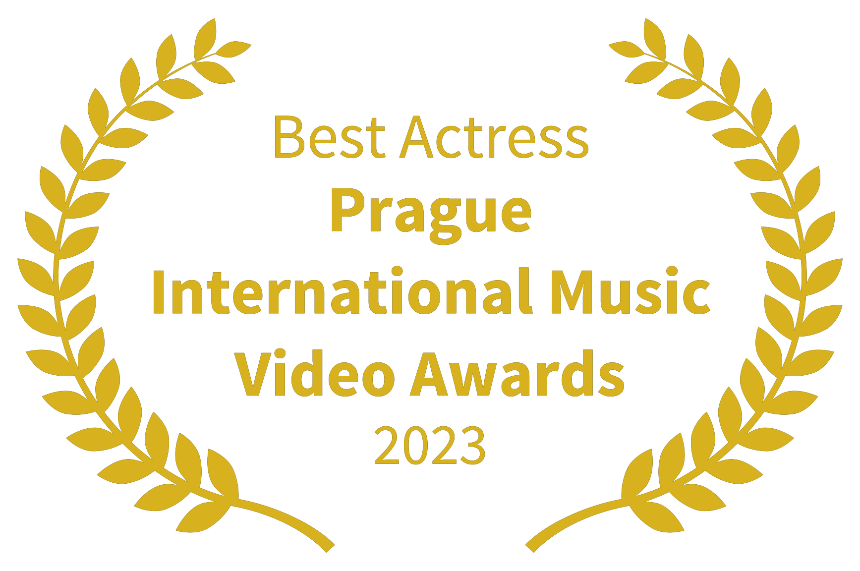 Best Actress - Prague International Music Video Awards gold - 2023.png